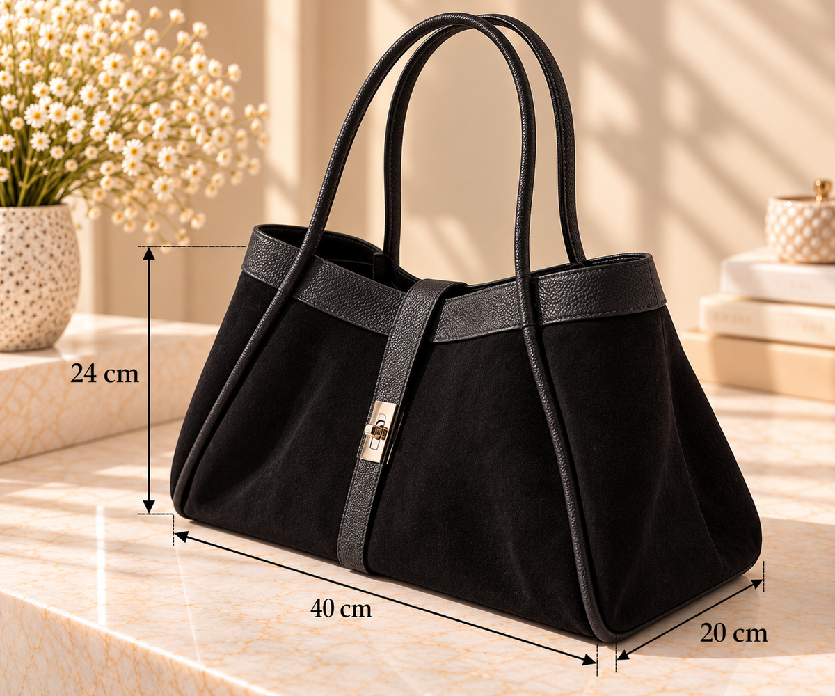 Tote bags, big size, color dark brown