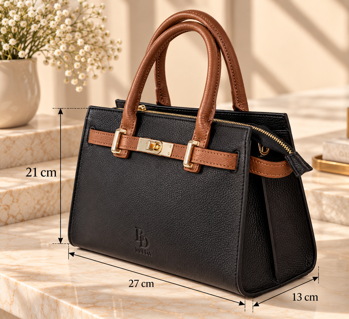 Heritage Tote - Black & Caffe