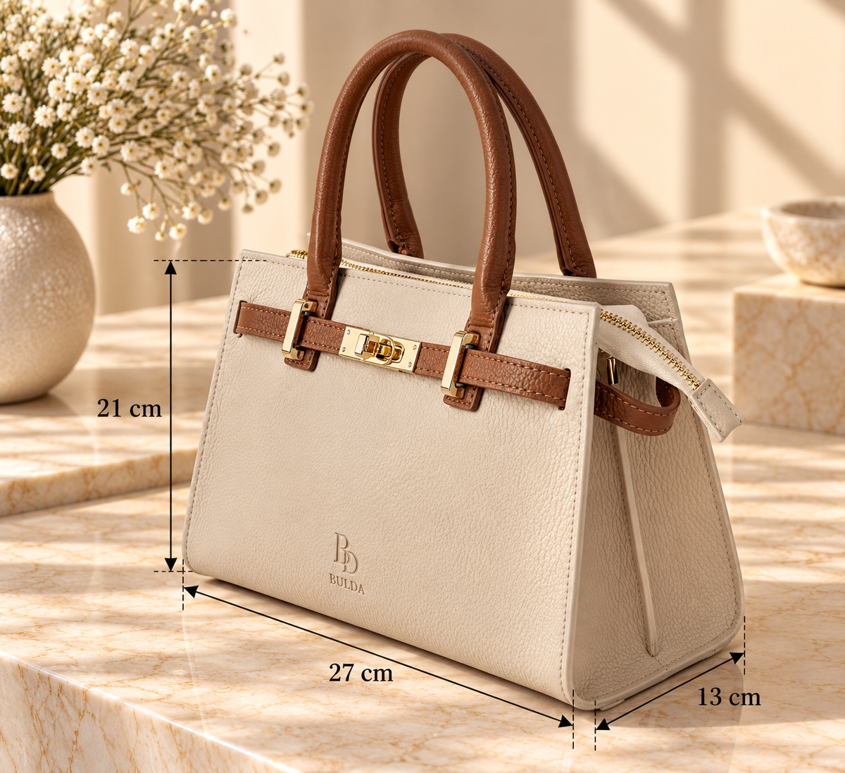 Heritage Tote - Cream & Toffee