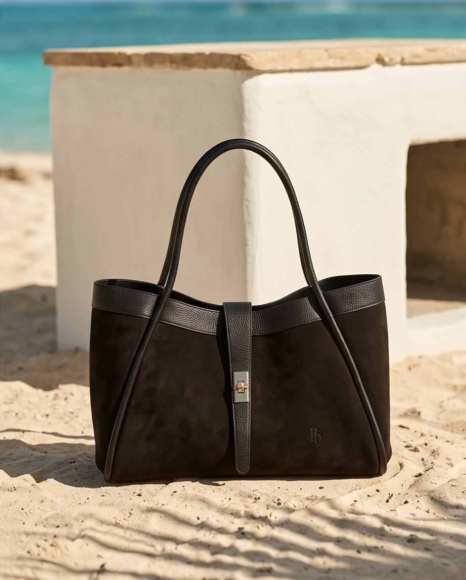 Tote bags, big size, color dark brown