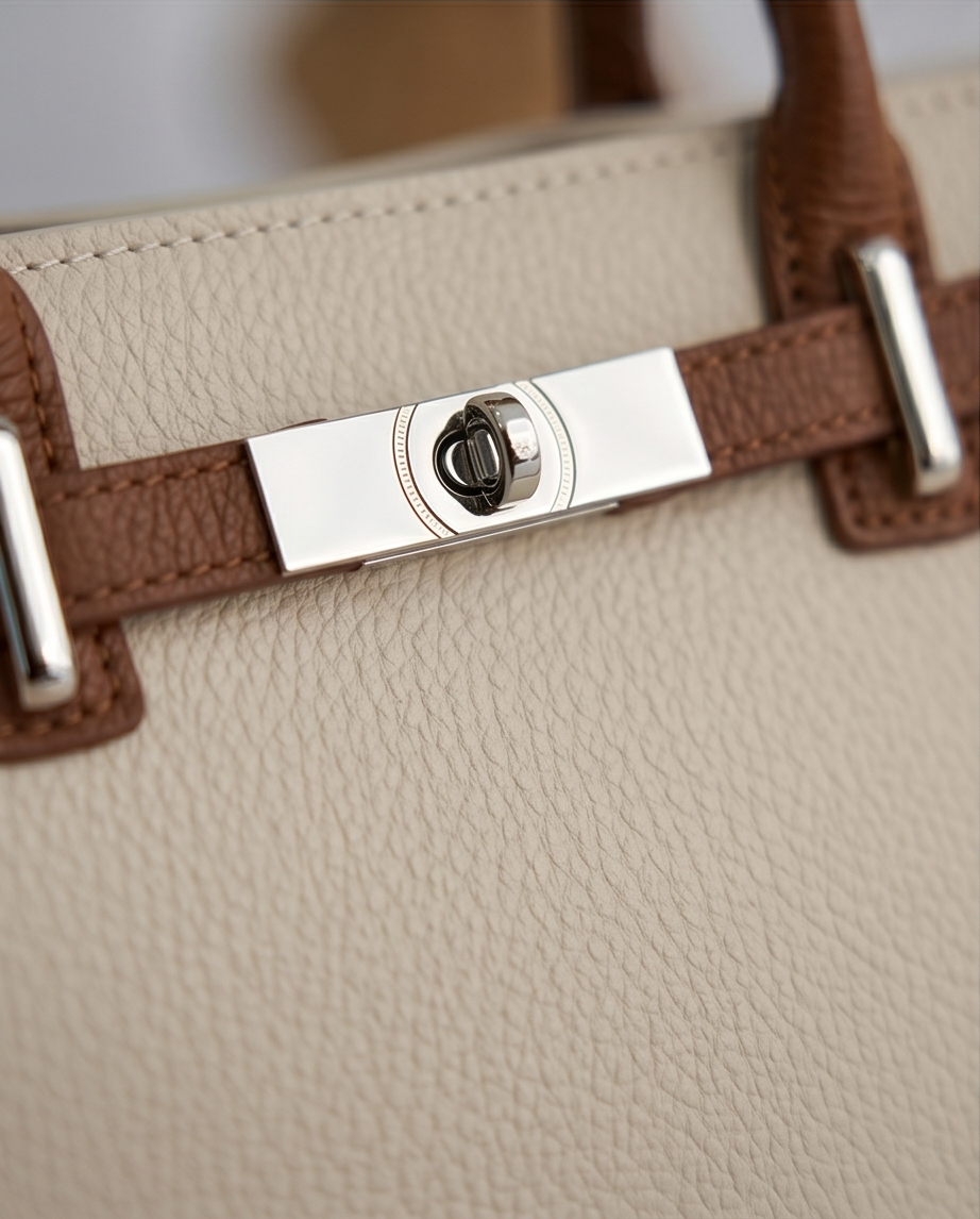 he Heritage Tote - Cream & Toffee
